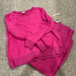 Jcrew pink athleisure french terry set.  selling as a set